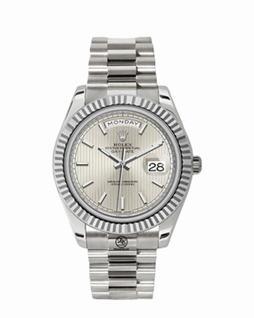 Rolex Day-Date 40 228239 Silver Tuxedo Pre-Owned Box and Papers