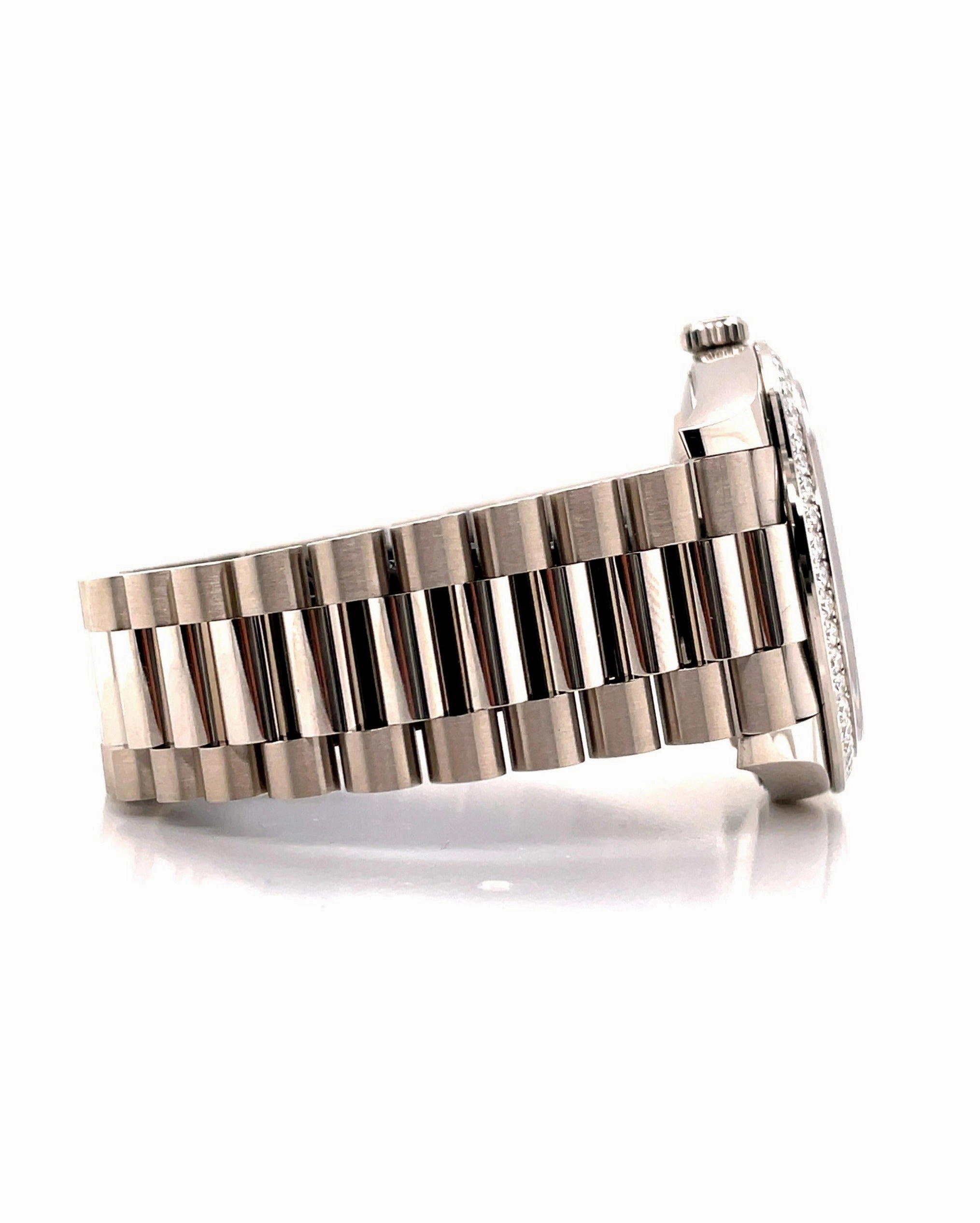 Rolex Day-Date 40 228349RBR White Gold Factory Diamond Bezel Factory Meteorite Dial Box and Papers Unworn