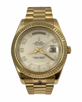 Rolex Day-Date II 218238 Ivory Concentric