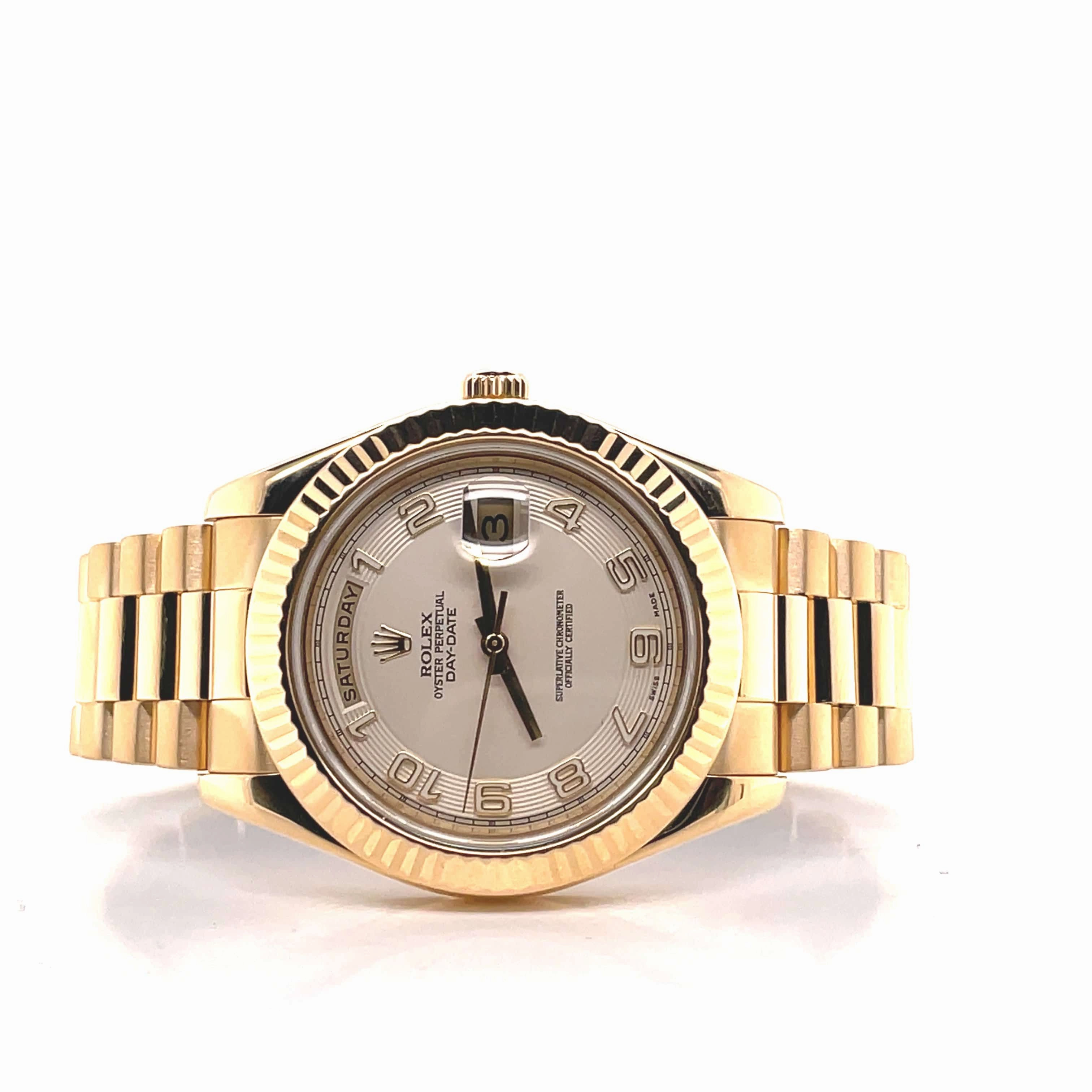 Rolex Day-Date II 218238 Ivory Concentric