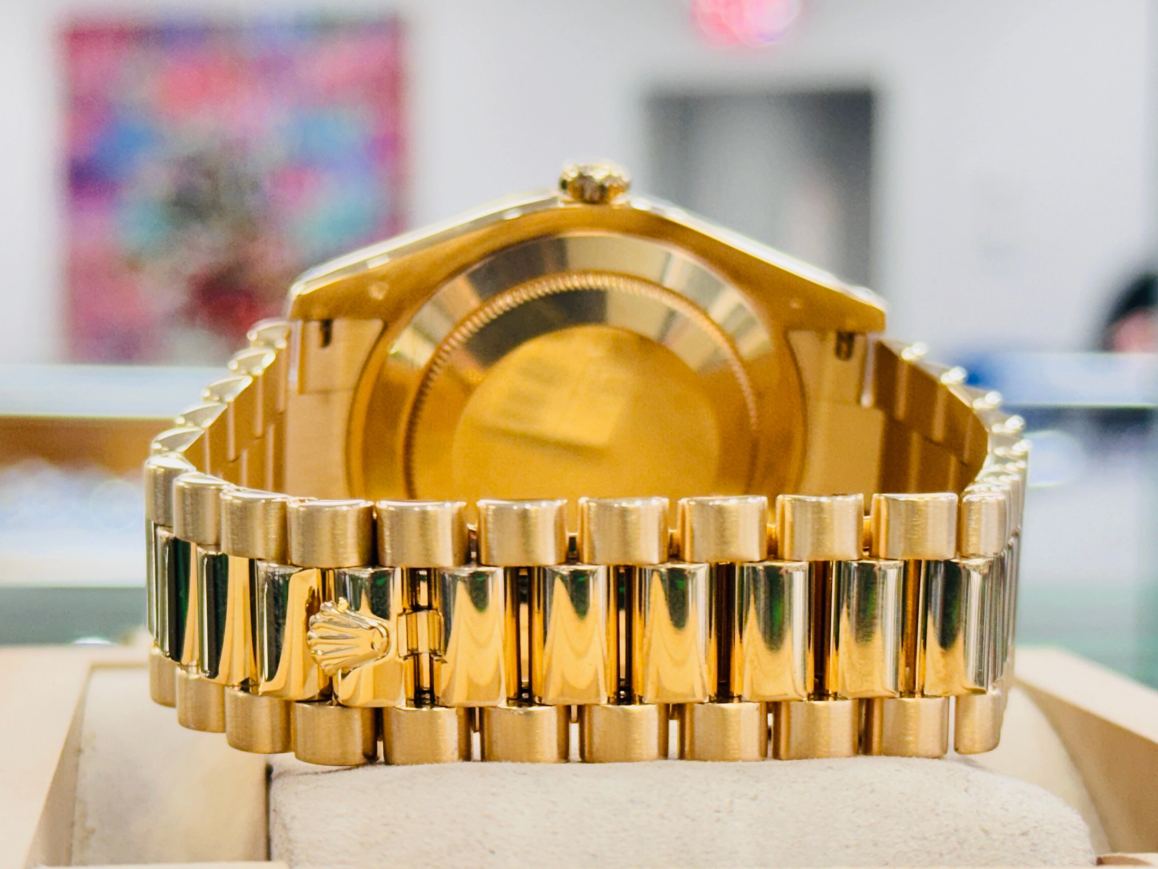 Rolex Day-Date II 218348 CHDP 41MM Factory Champagne Diamond Dial  Factory Diamond Bezel MINT