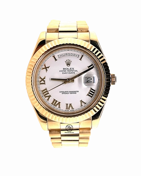 Rolex Day-Date II 41mm President 218238 18K Yellow Gold White Roman