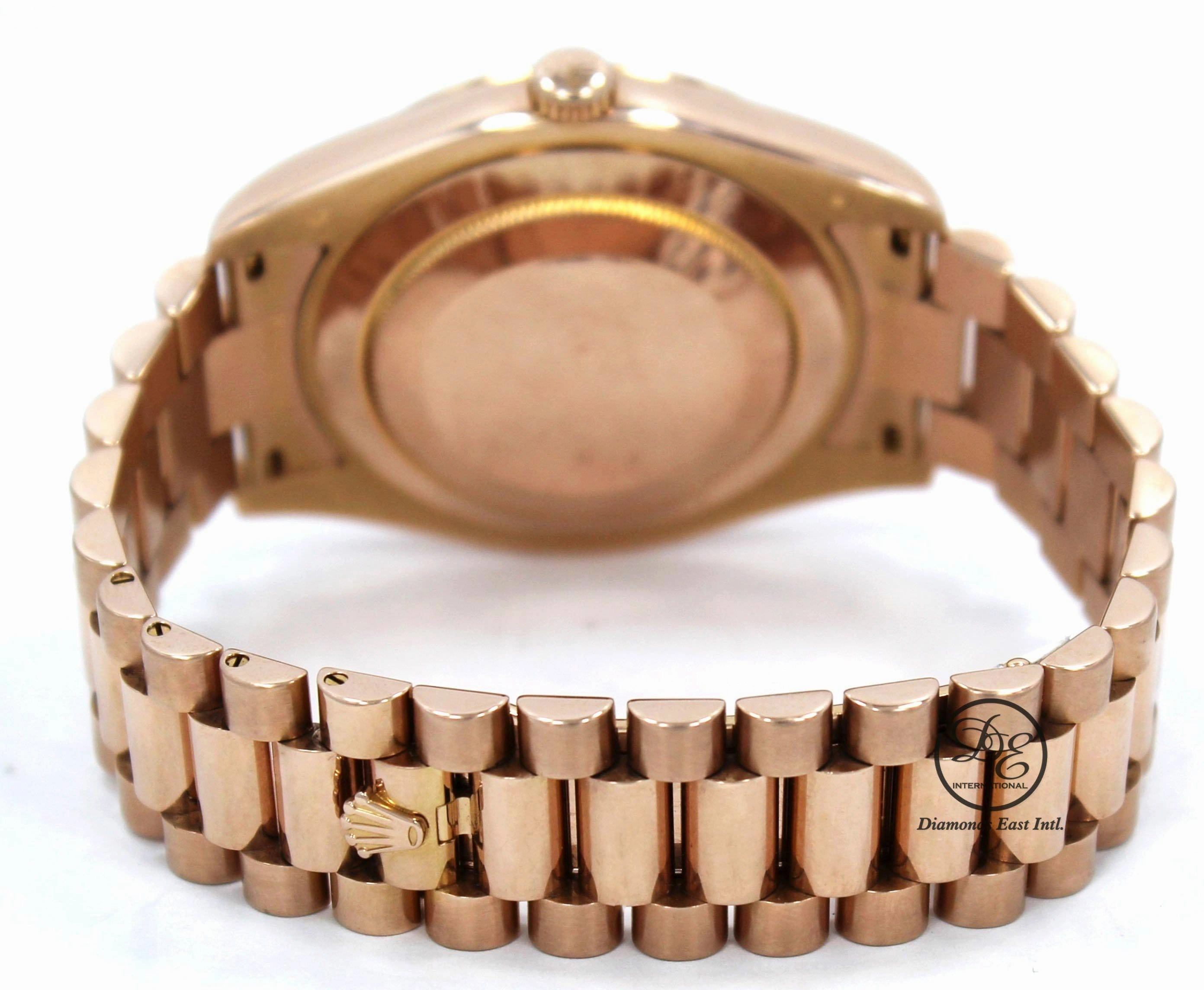 Rolex Day-Date II President 18K Rose Gold 218235 Factory Rose Diamond Dial