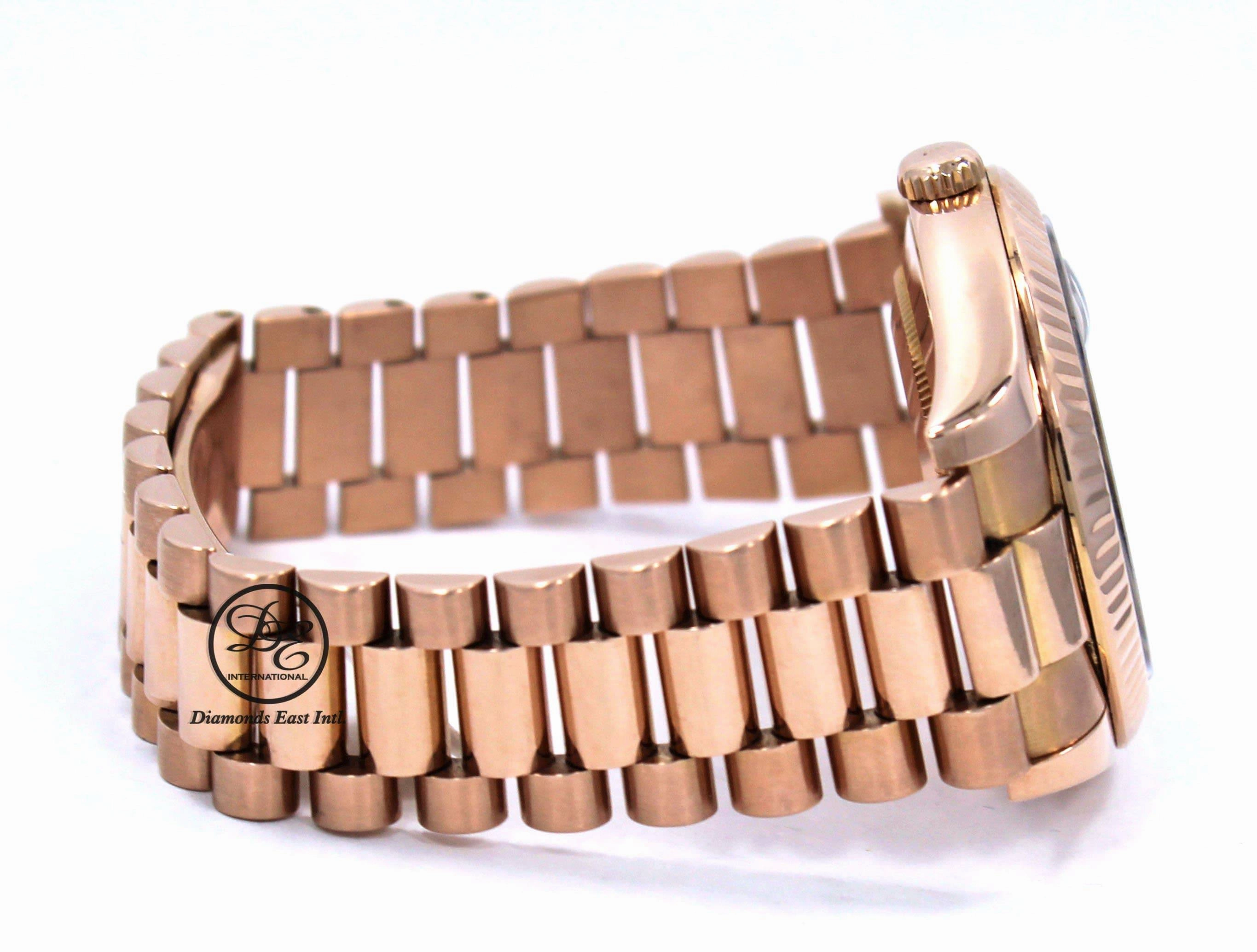 Rolex Day-Date II President 18K Rose Gold 218235 Factory Rose Diamond Dial