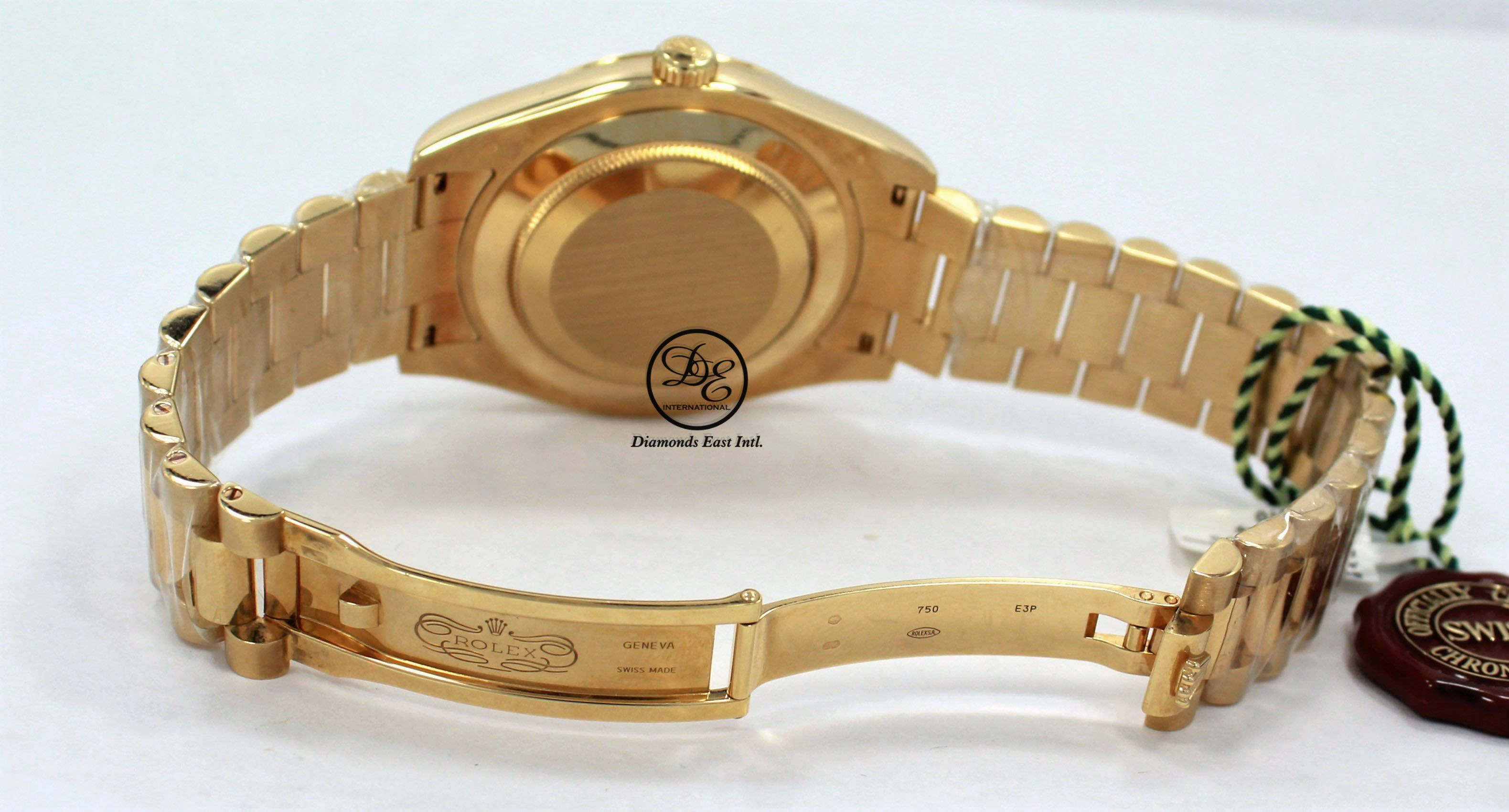 Rolex Day-Date II President 218238 18K Yellow Gold Fact Ruby & Diamond Dial BOX/PAPERS
