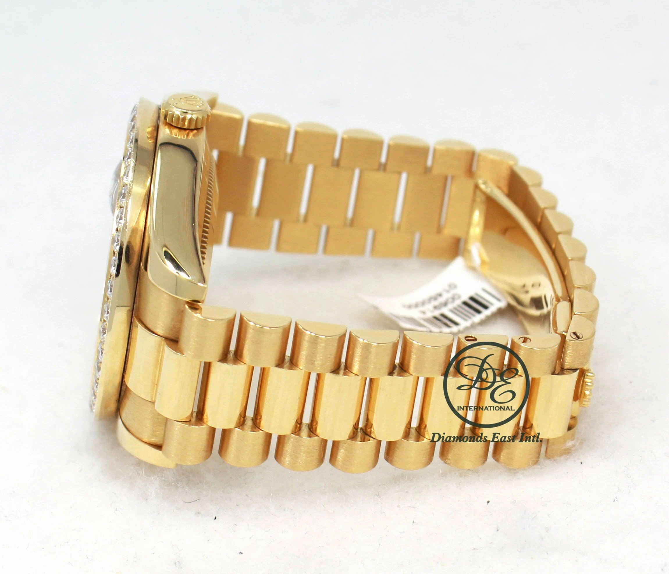 Rolex Day-Date II President 218238 18K Yellow Gold Pave Diamond Dial 3.25ct Bezel