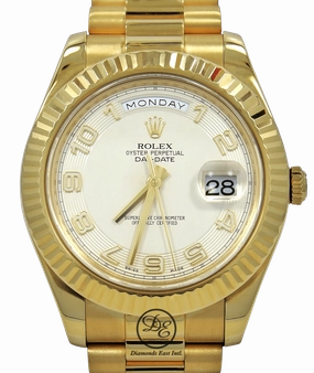 Rolex Day-Date II President 218238 Ivory Concentric Dial 18K Yellow Gold