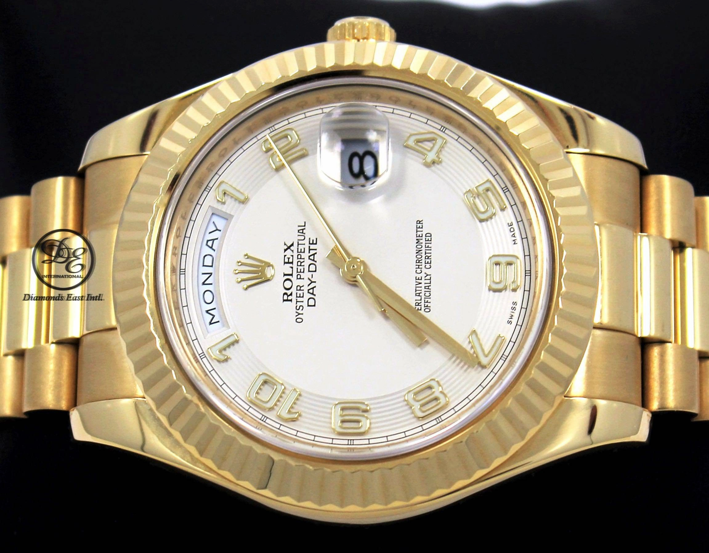 Rolex Day-Date II President 218238 Ivory Concentric Dial 18K Yellow Gold