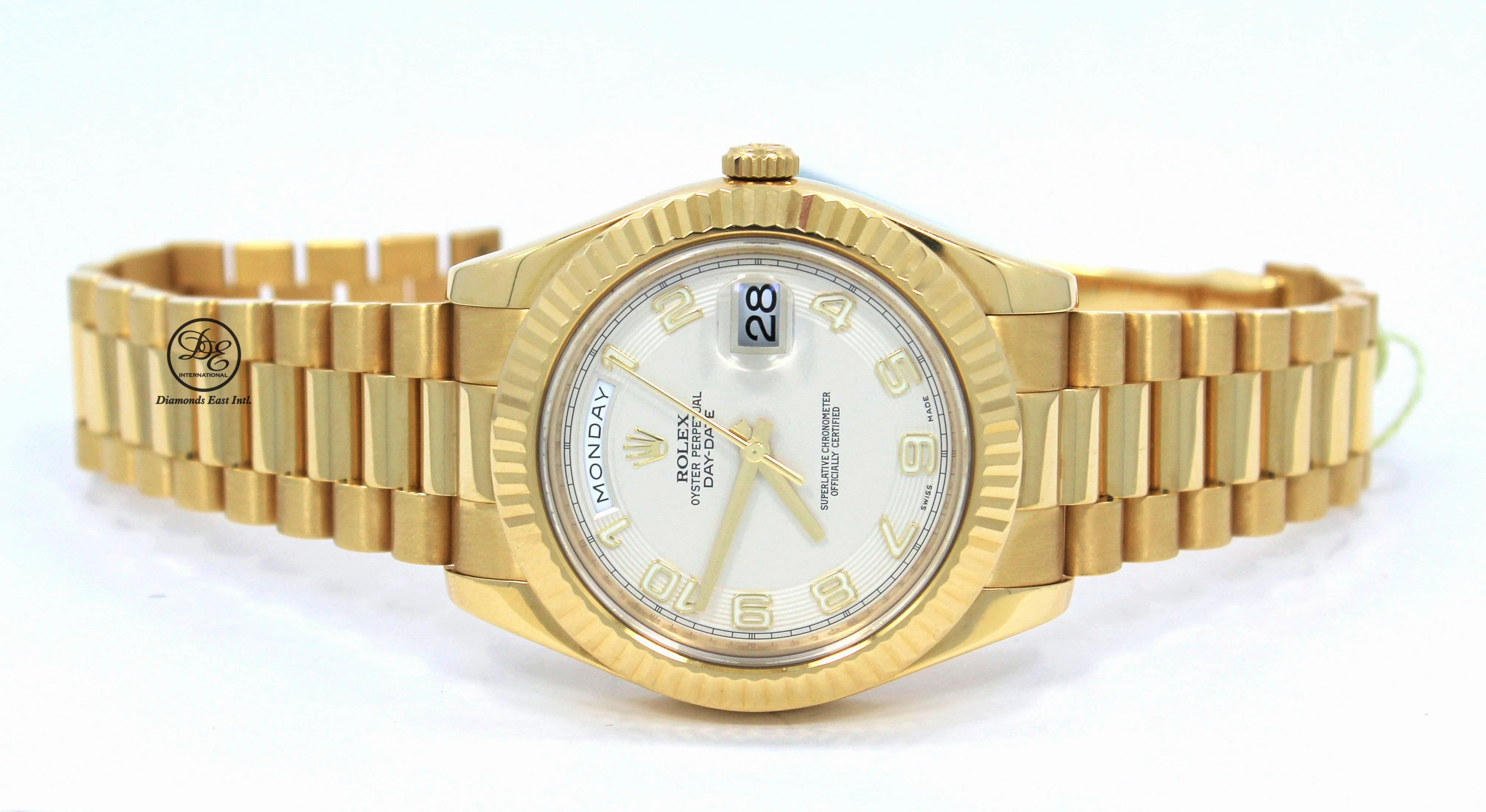 Rolex Day-Date II President 218238 Ivory Concentric Dial 18K Yellow Gold