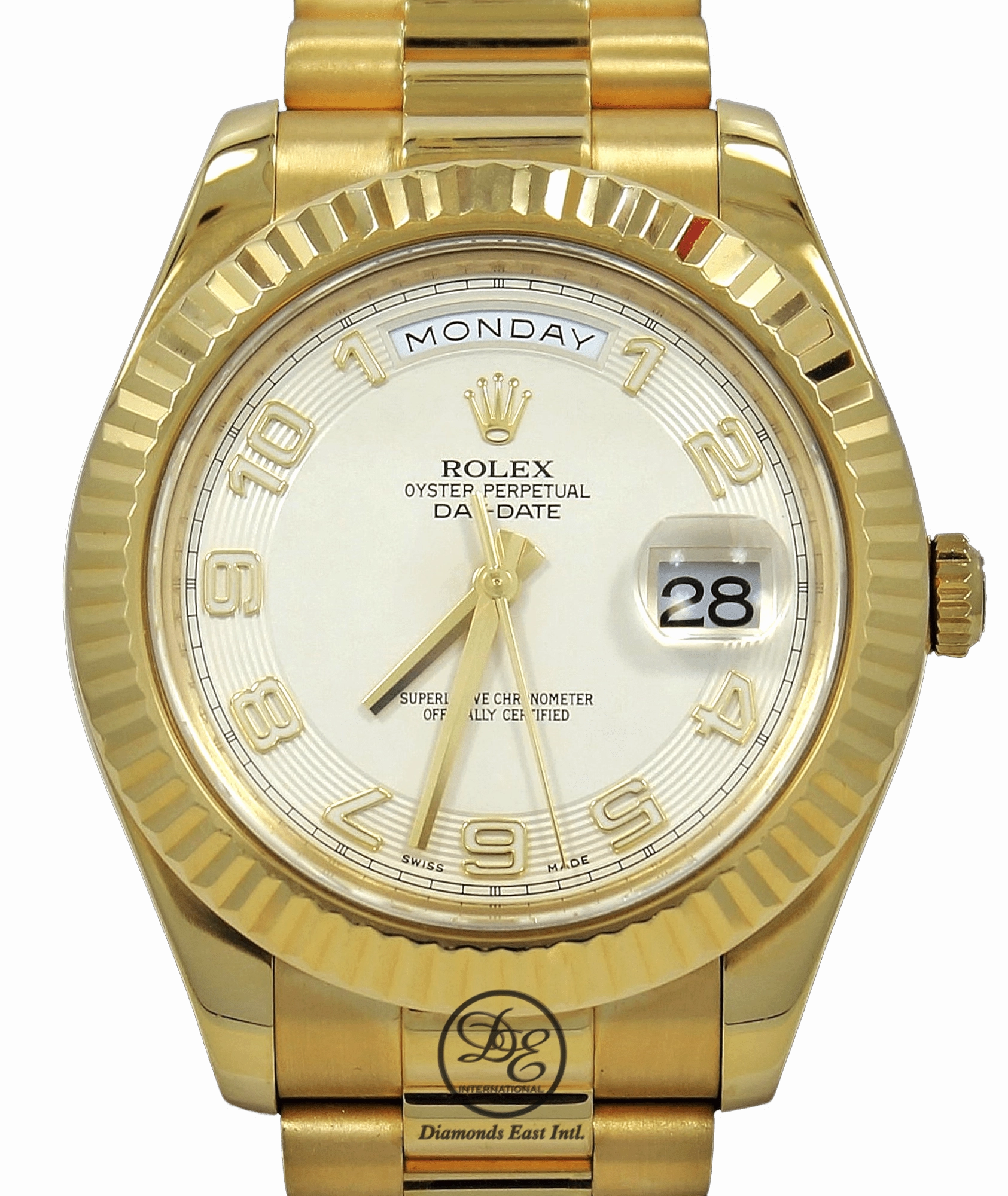Rolex Day-Date II President 218238 Ivory Concentric Dial 18K Yellow Gold
