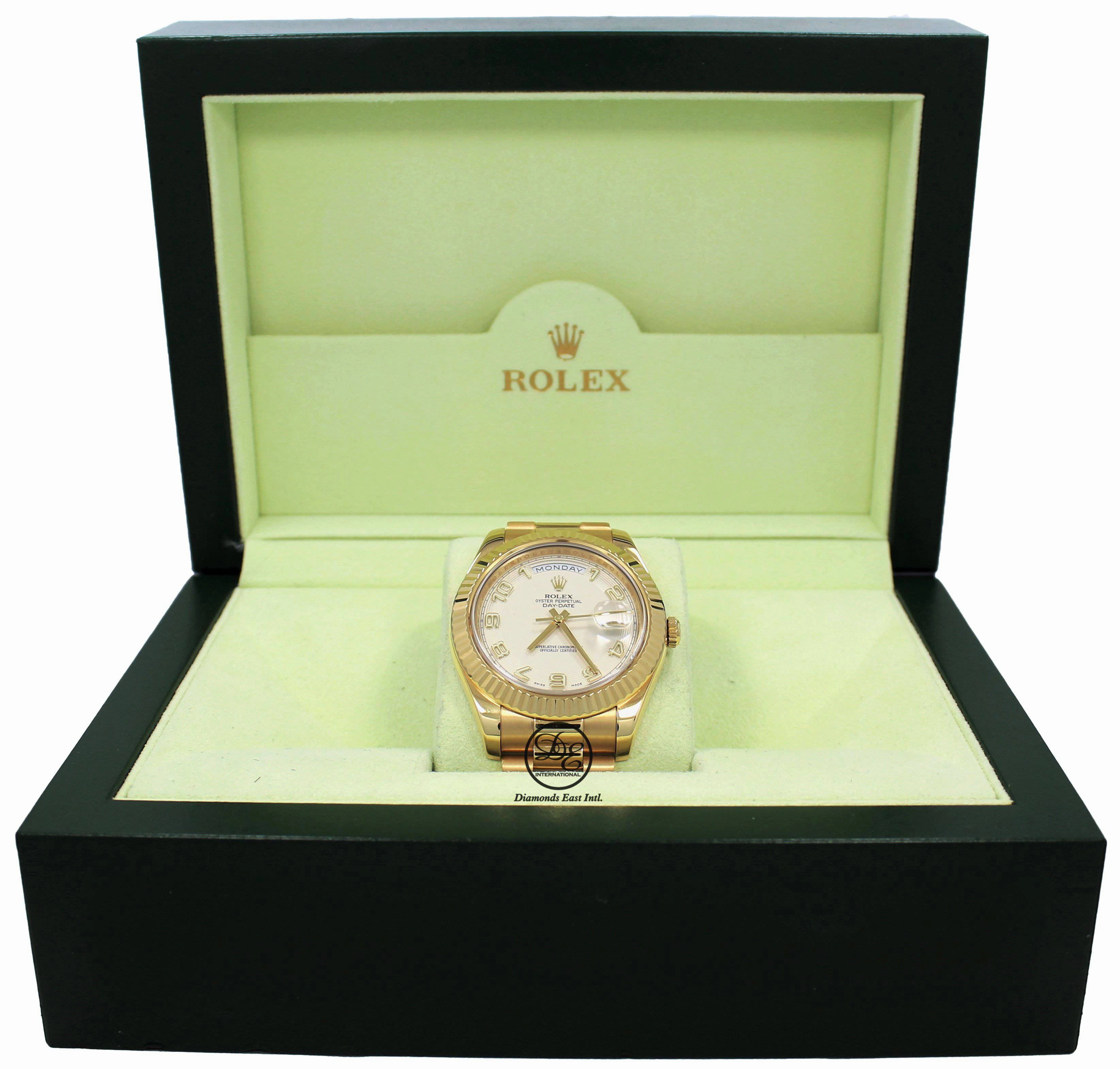 Rolex Day-Date II President 218238 Ivory Concentric Dial 18K Yellow Gold