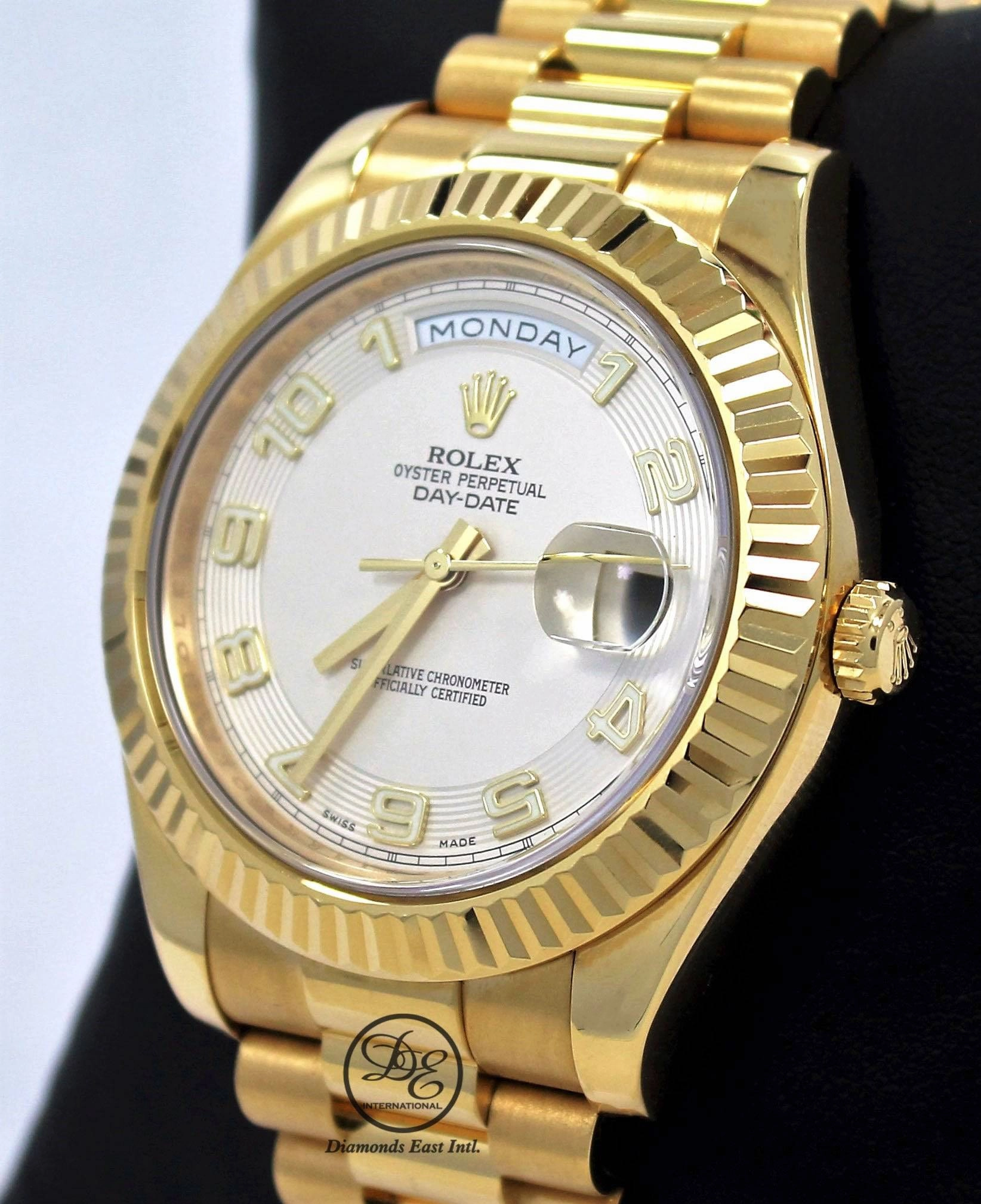 Rolex Day-Date II President 218238 Ivory Concentric Dial 18K Yellow Gold