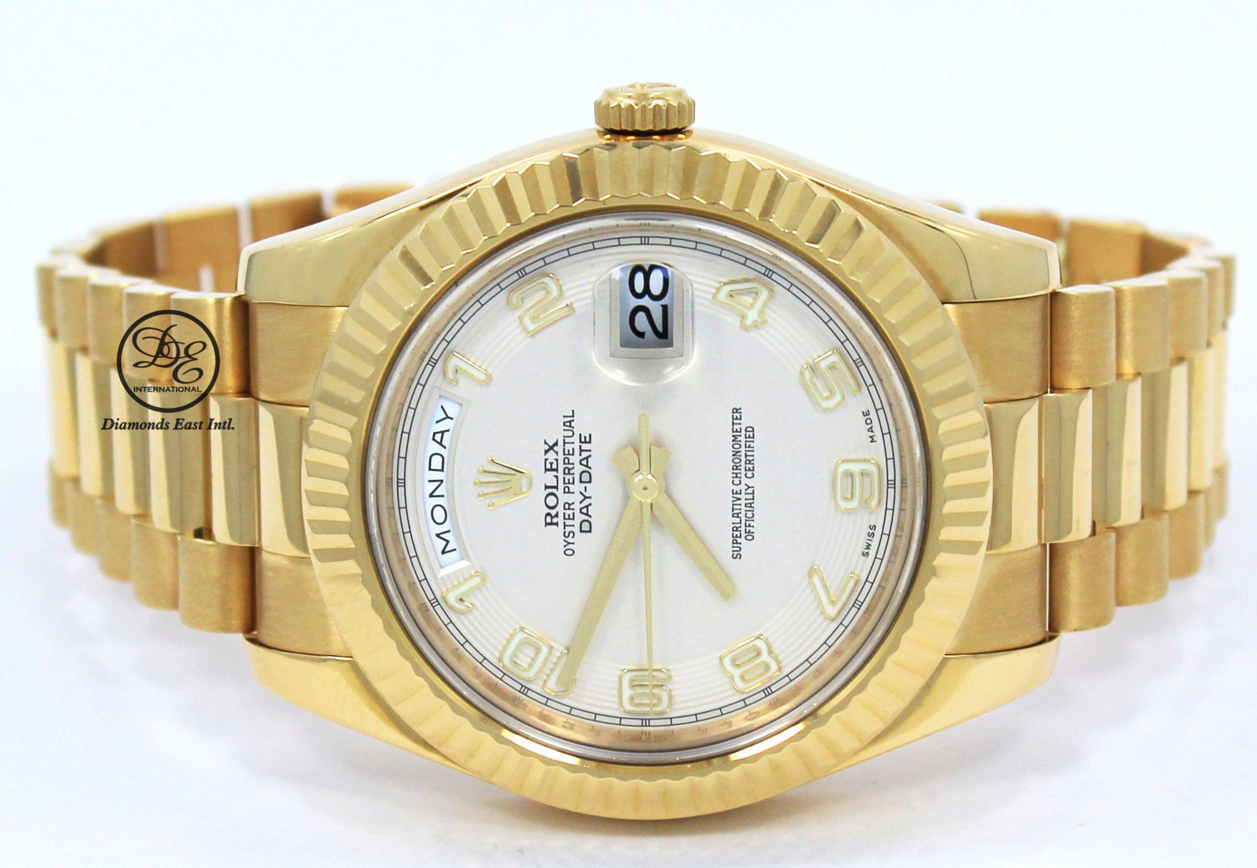 Rolex Day-Date II President 218238 Ivory Concentric Dial 18K Yellow Gold