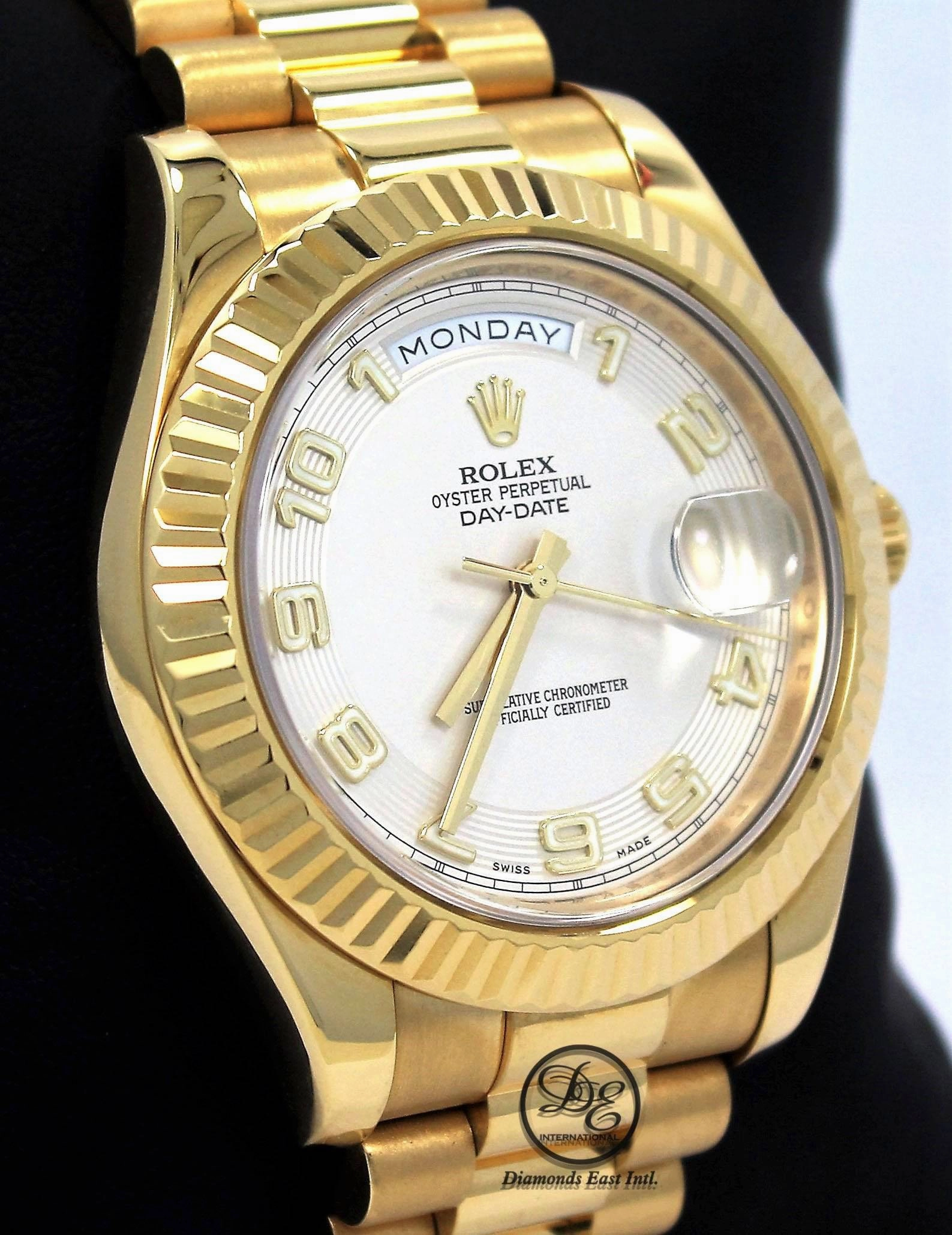 Rolex Day-Date II President 218238 Ivory Concentric Dial 18K Yellow Gold