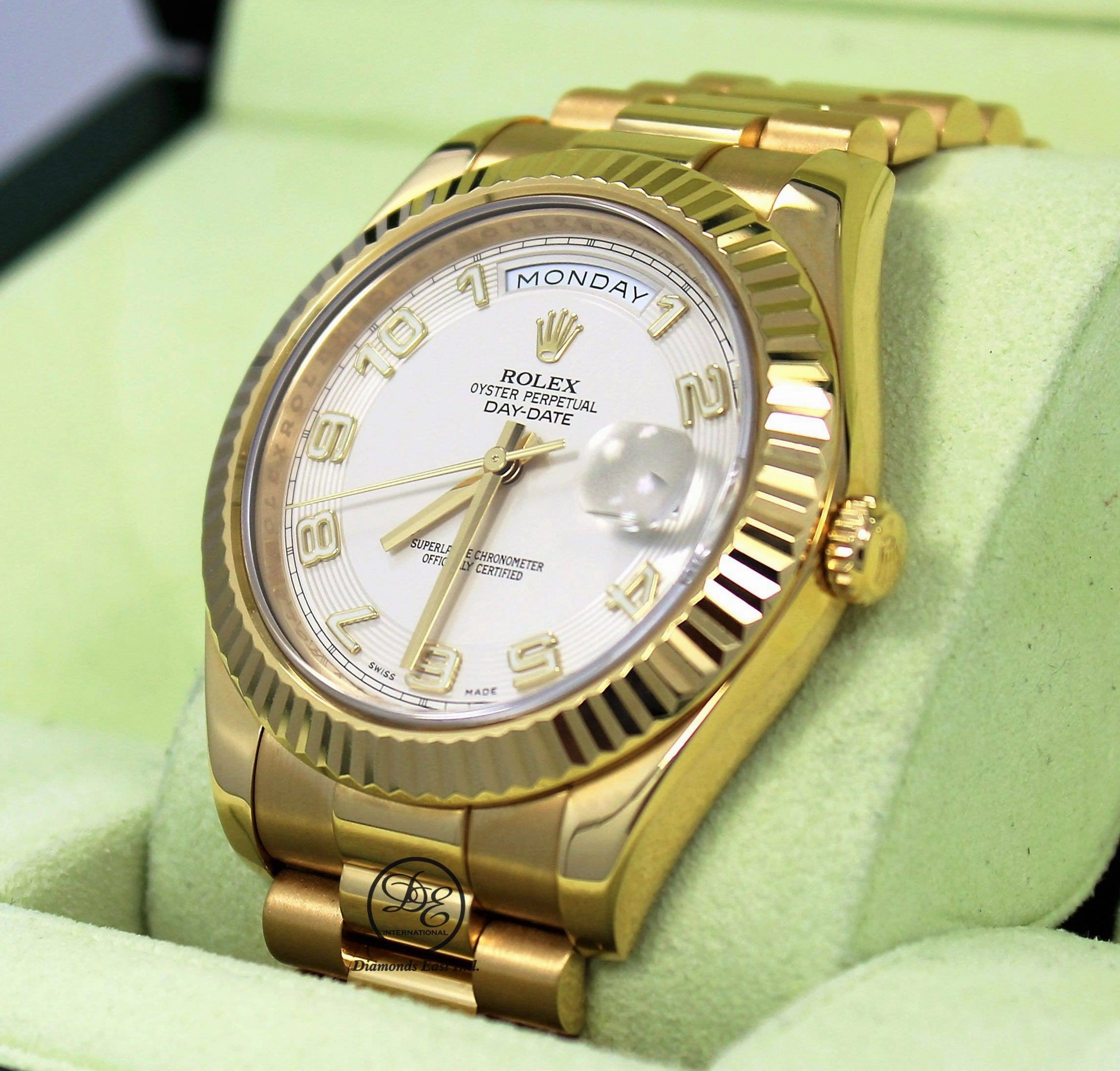 Rolex Day-Date II President 218238 Ivory Concentric Dial 18K Yellow Gold