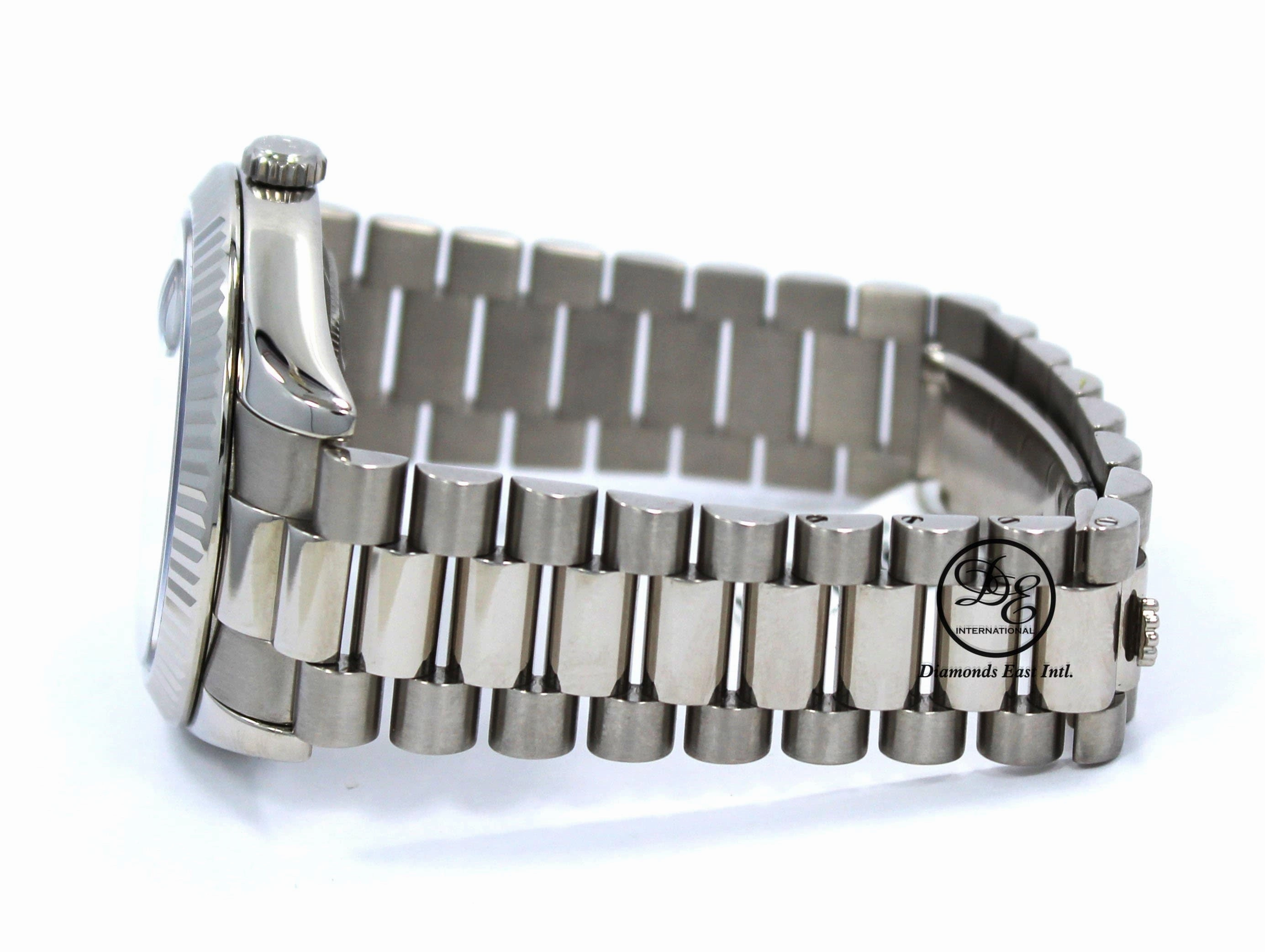 Rolex DAY DATE II President 218239 18k White Gold Rare Blue Wave Dial BOX & PAPERS