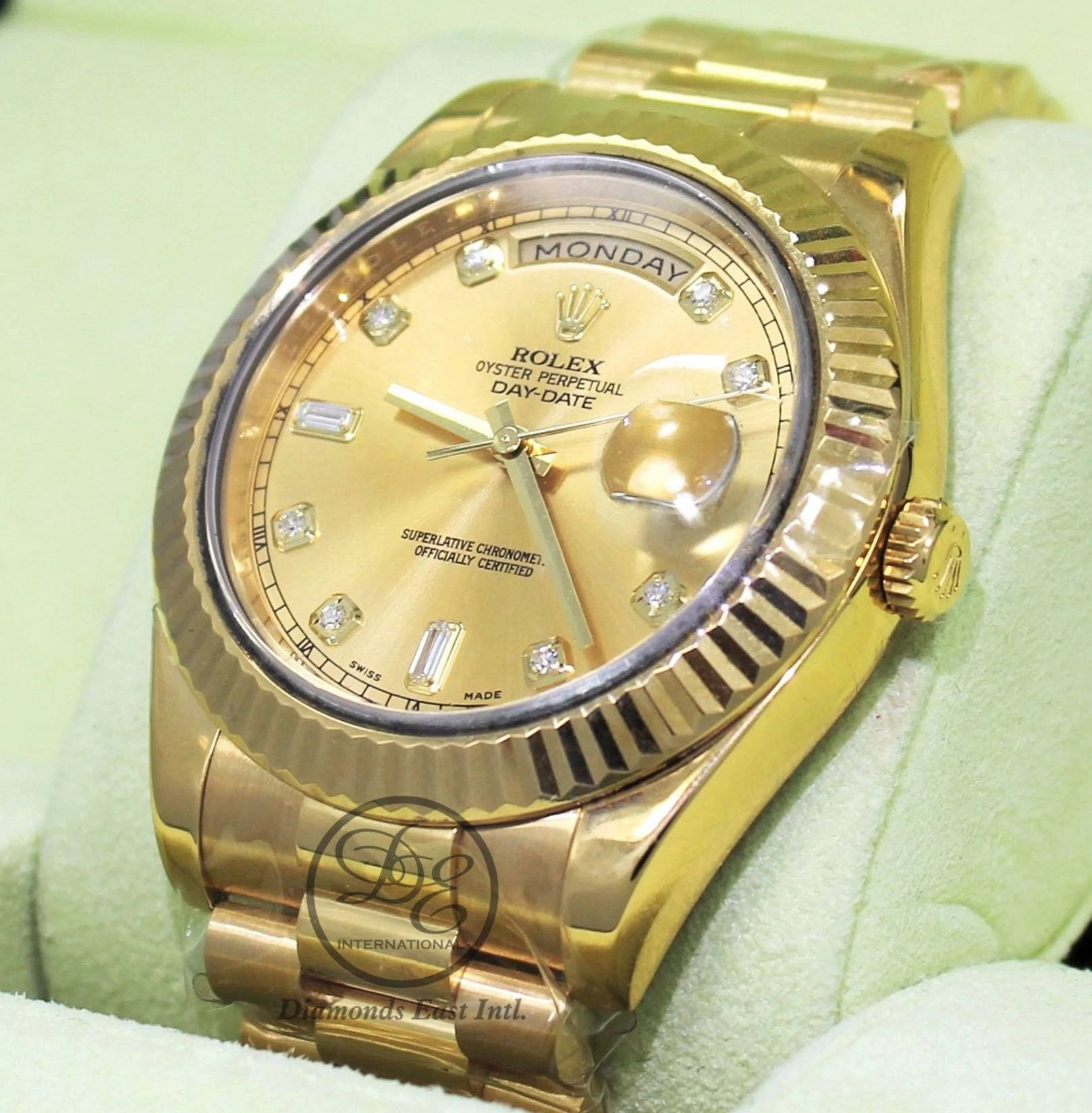 Rolex Day-Date II President 41mm  218238 18K Yellow Gold Factory Champagne Diamond Dial