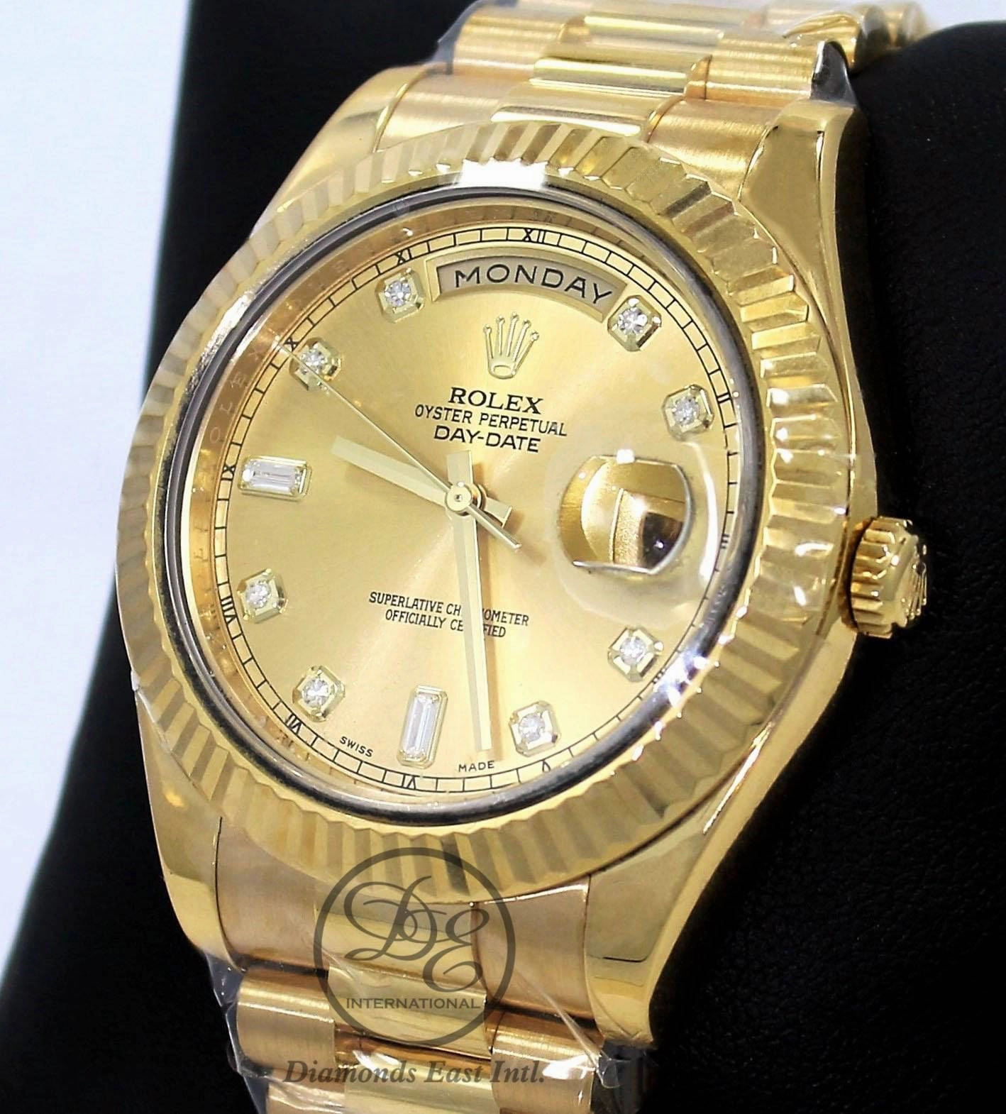 Rolex Day-Date II President 41mm  218238 18K Yellow Gold Factory Champagne Diamond Dial