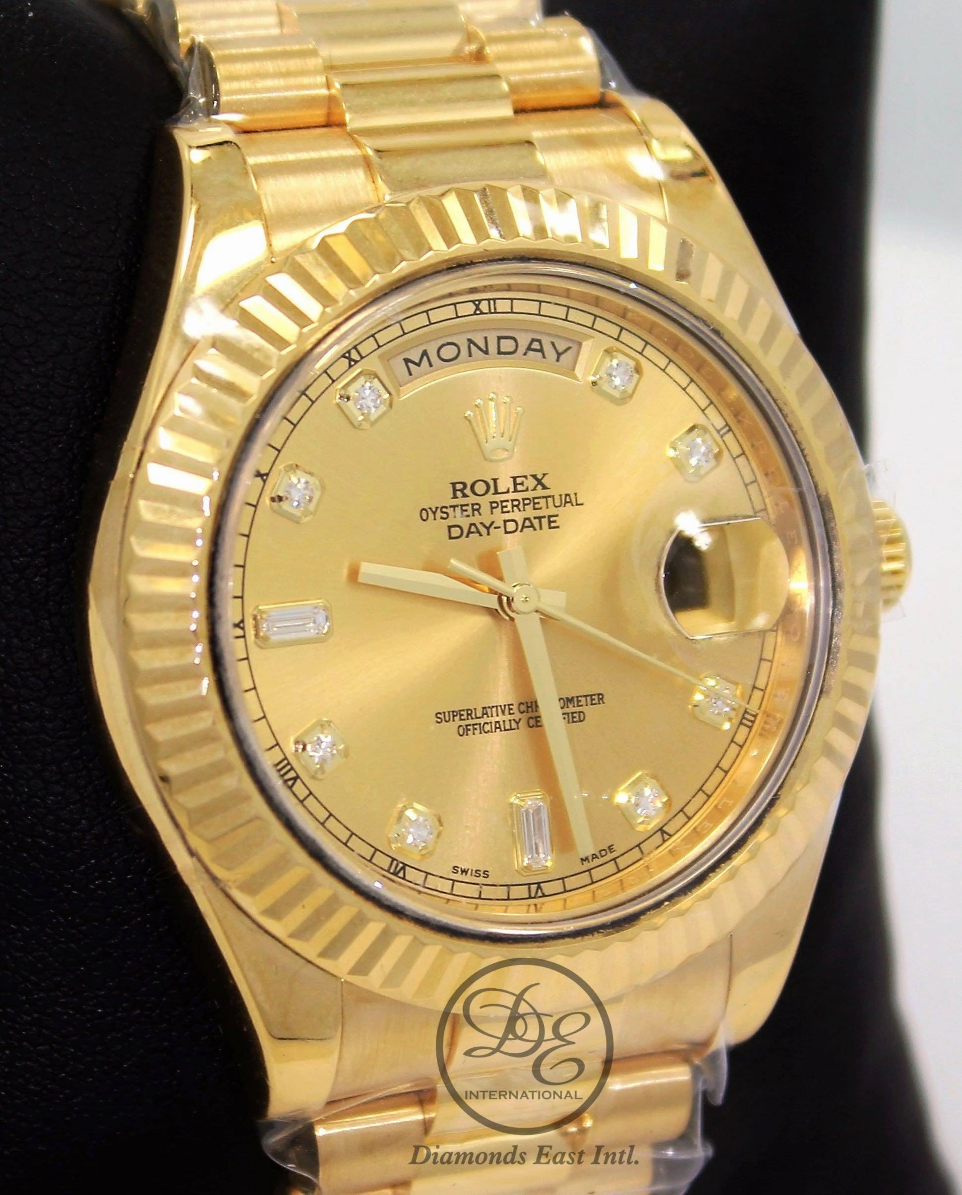 Rolex Day-Date II President 41mm  218238 18K Yellow Gold Factory Champagne Diamond Dial