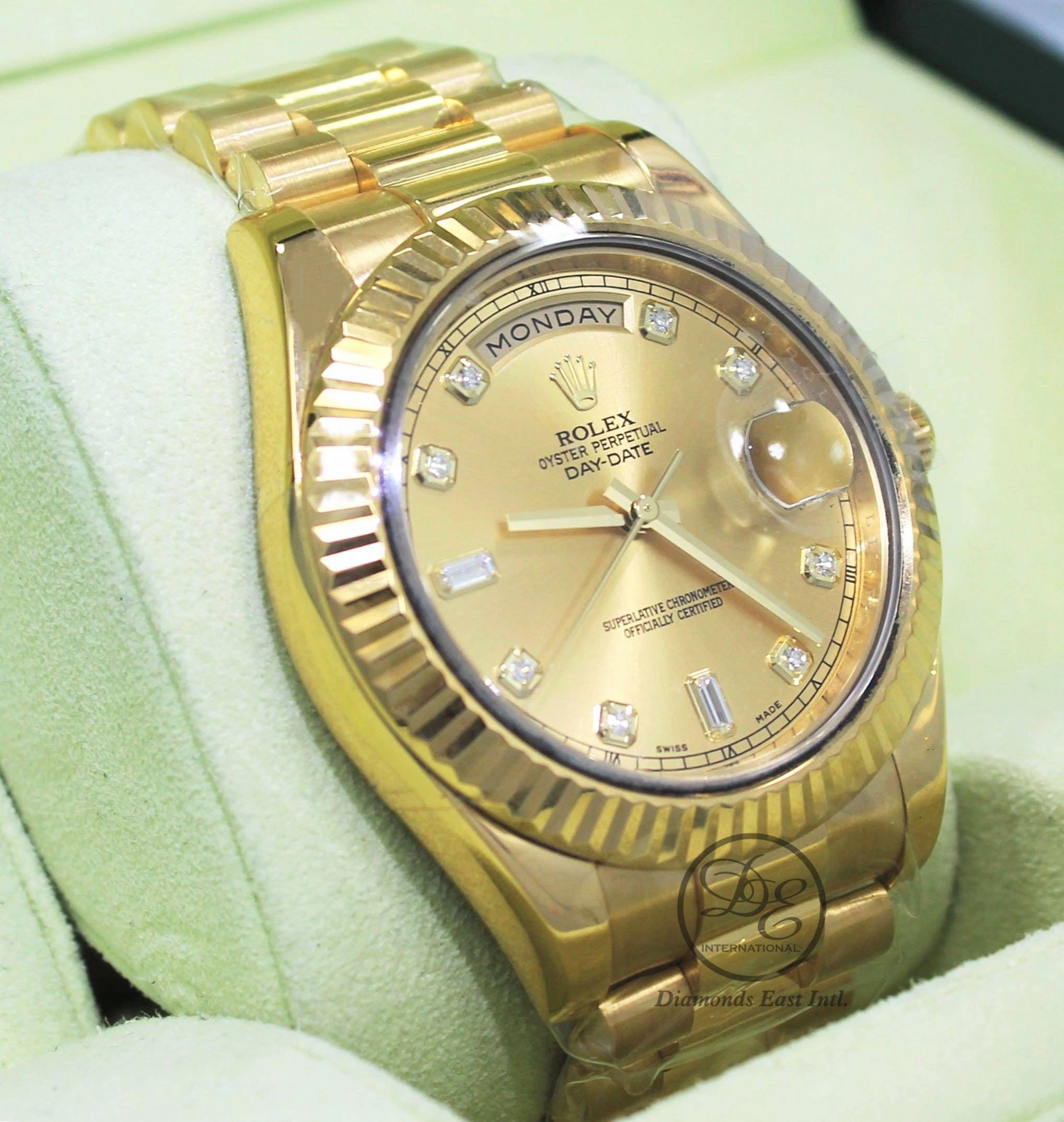 Rolex Day-Date II President 41mm  218238 18K Yellow Gold Factory Champagne Diamond Dial