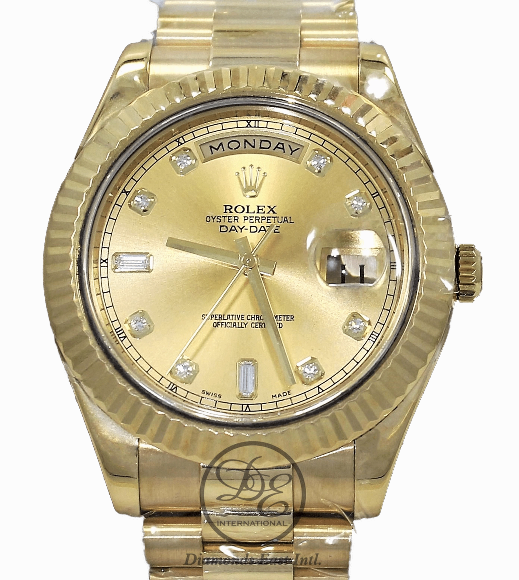 Rolex Day-Date II President 41mm  218238 18K Yellow Gold Factory Champagne Diamond Dial