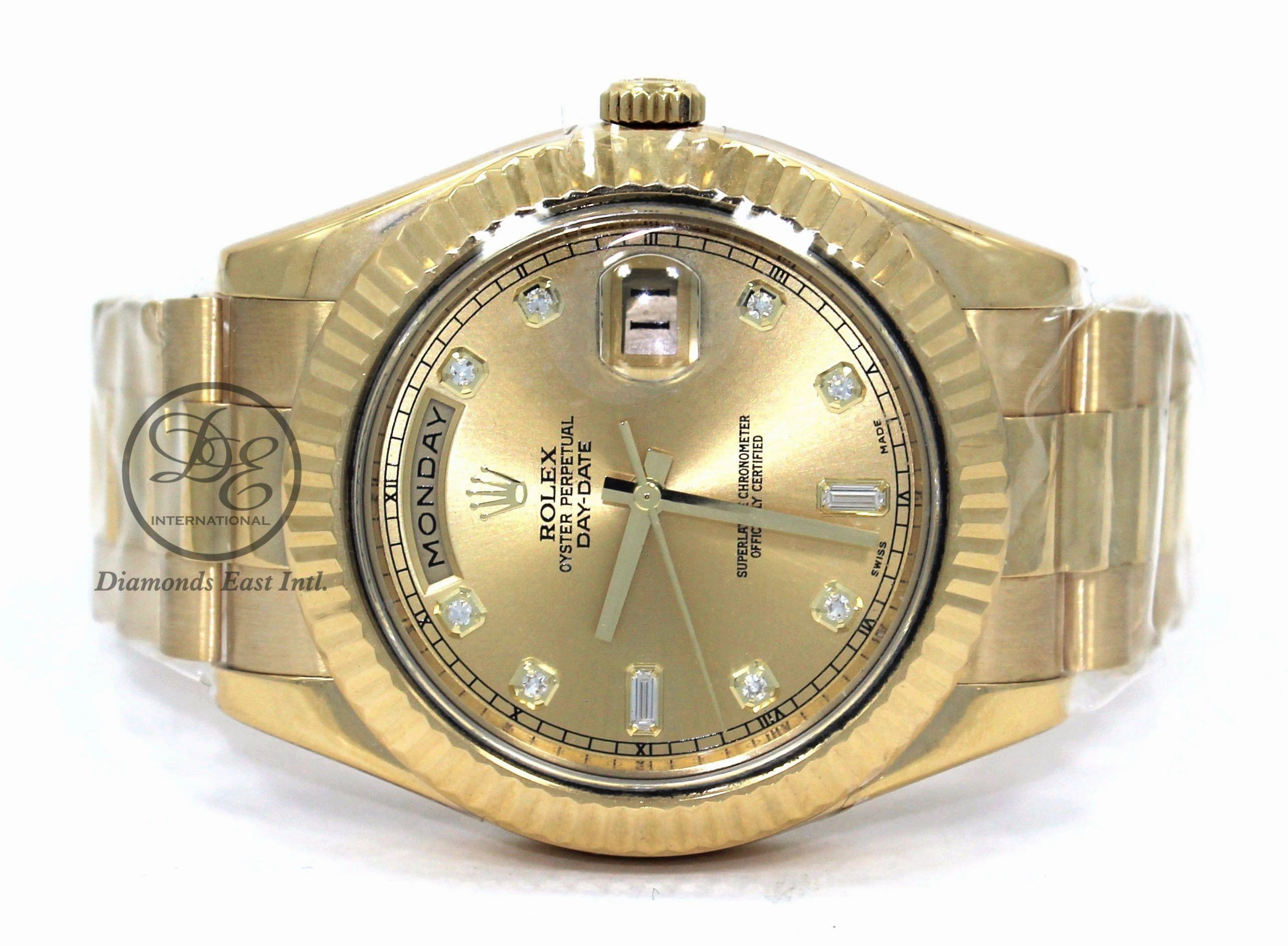 Rolex Day-Date II President 41mm  218238 18K Yellow Gold Factory Champagne Diamond Dial
