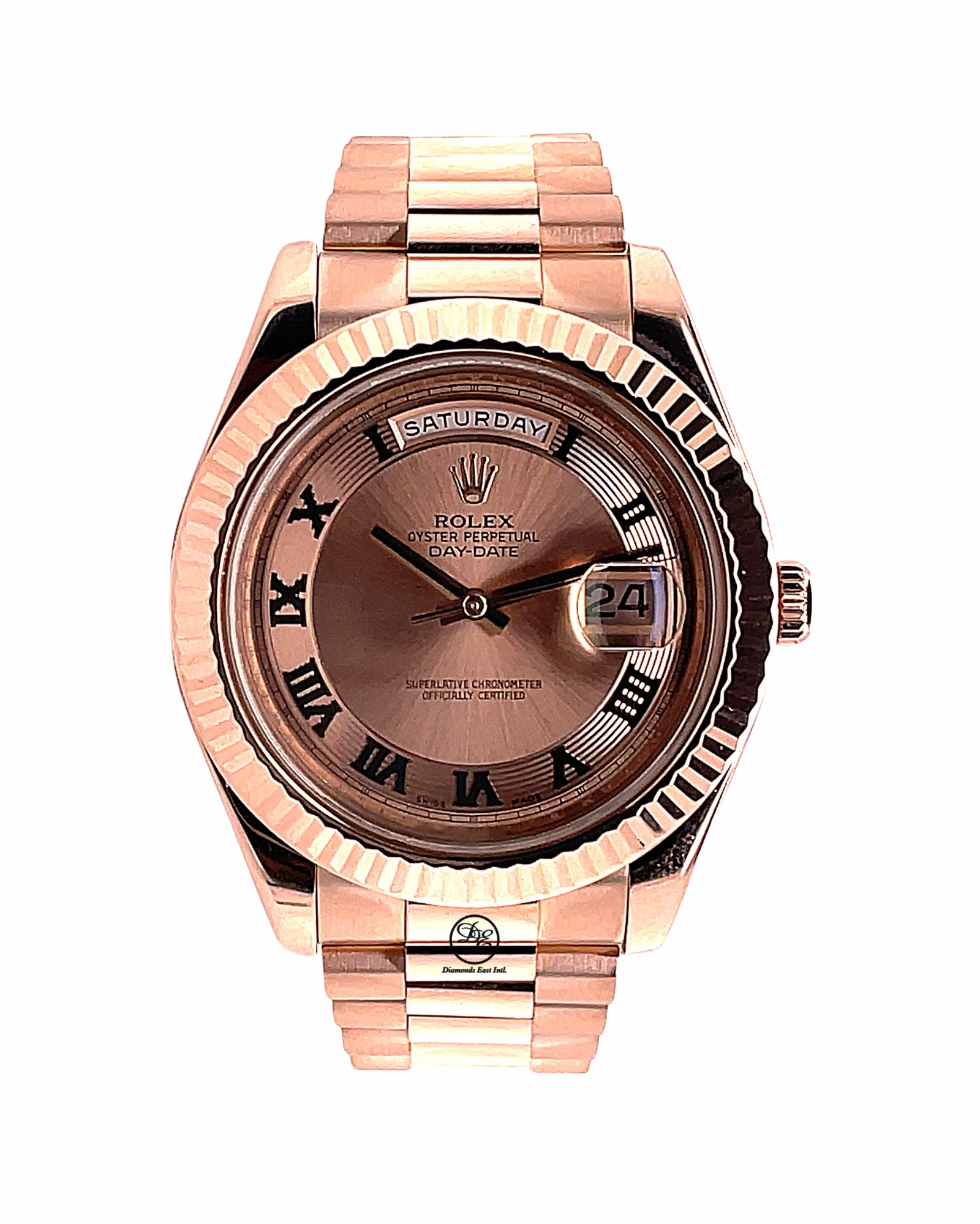 Rolex Day-Date II Presidential 41mm 18k Rose Gold, Pink Champagne Concentric Dial 218235