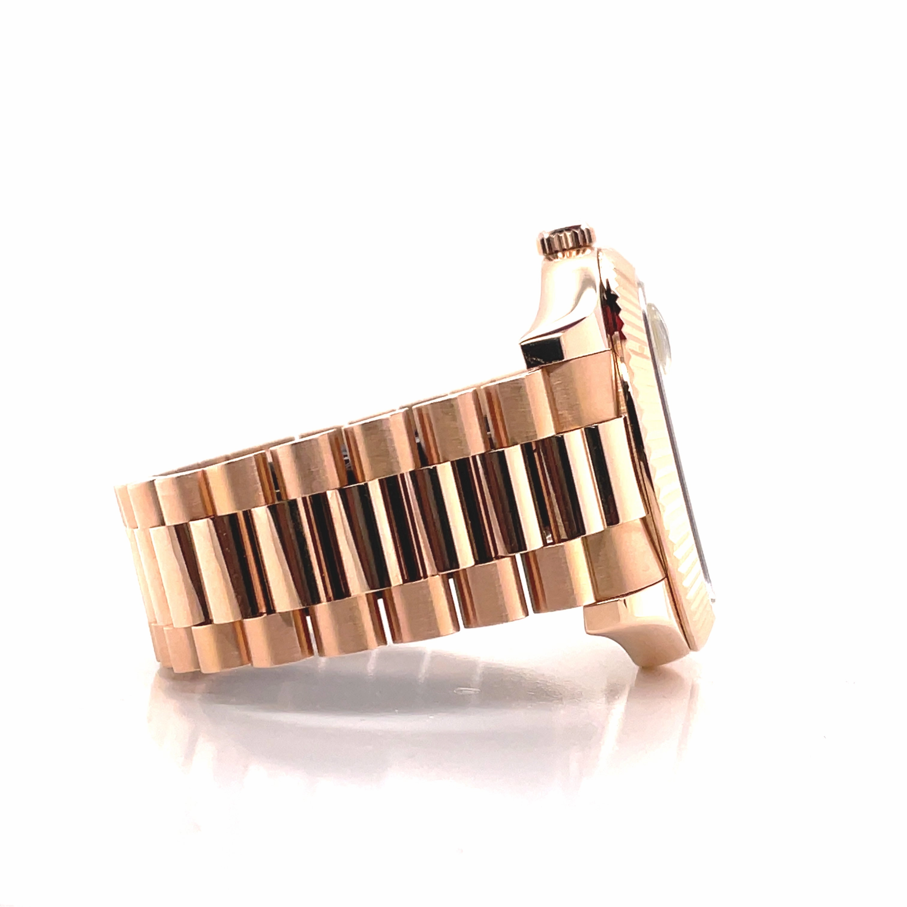 Rolex Day-Date II Rose Gold Chocolate Roman Dial 41MM 218235