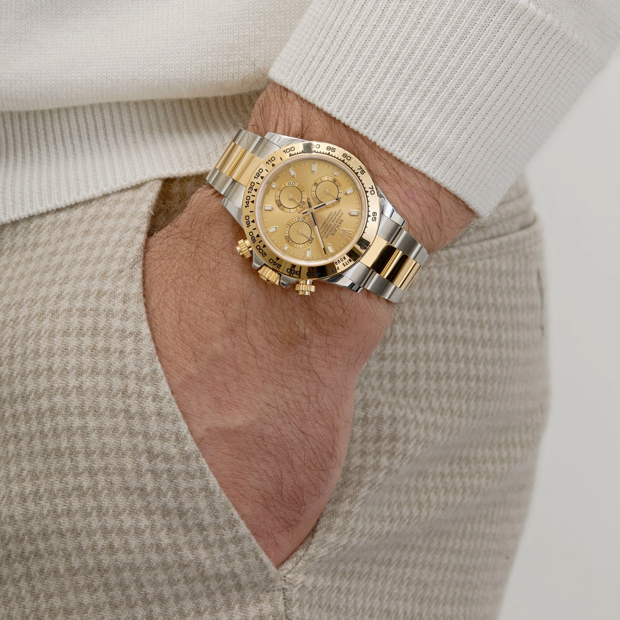 Rolex Daytona 116503 Two-Tone Yellow Gold Stainless Steel Champagne Dial