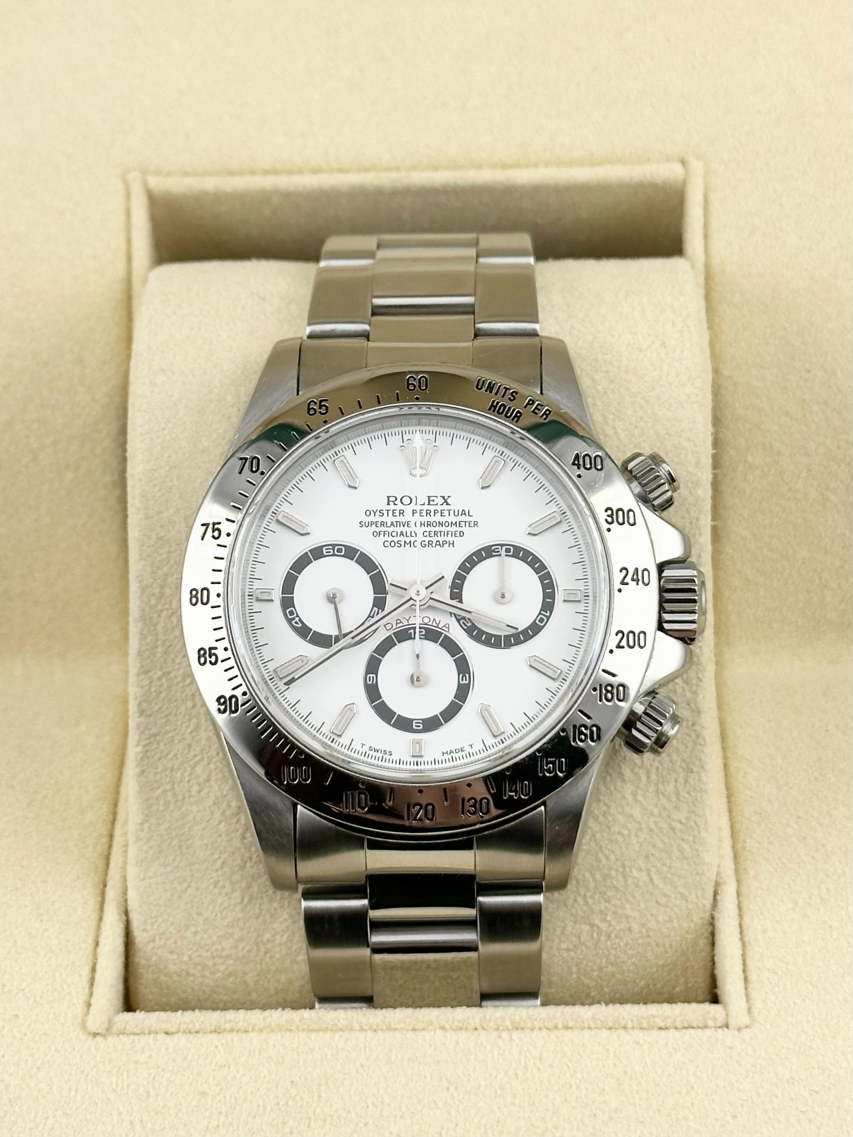Rolex Daytona 16520 Zenith Movement Stainless Steel White Dial