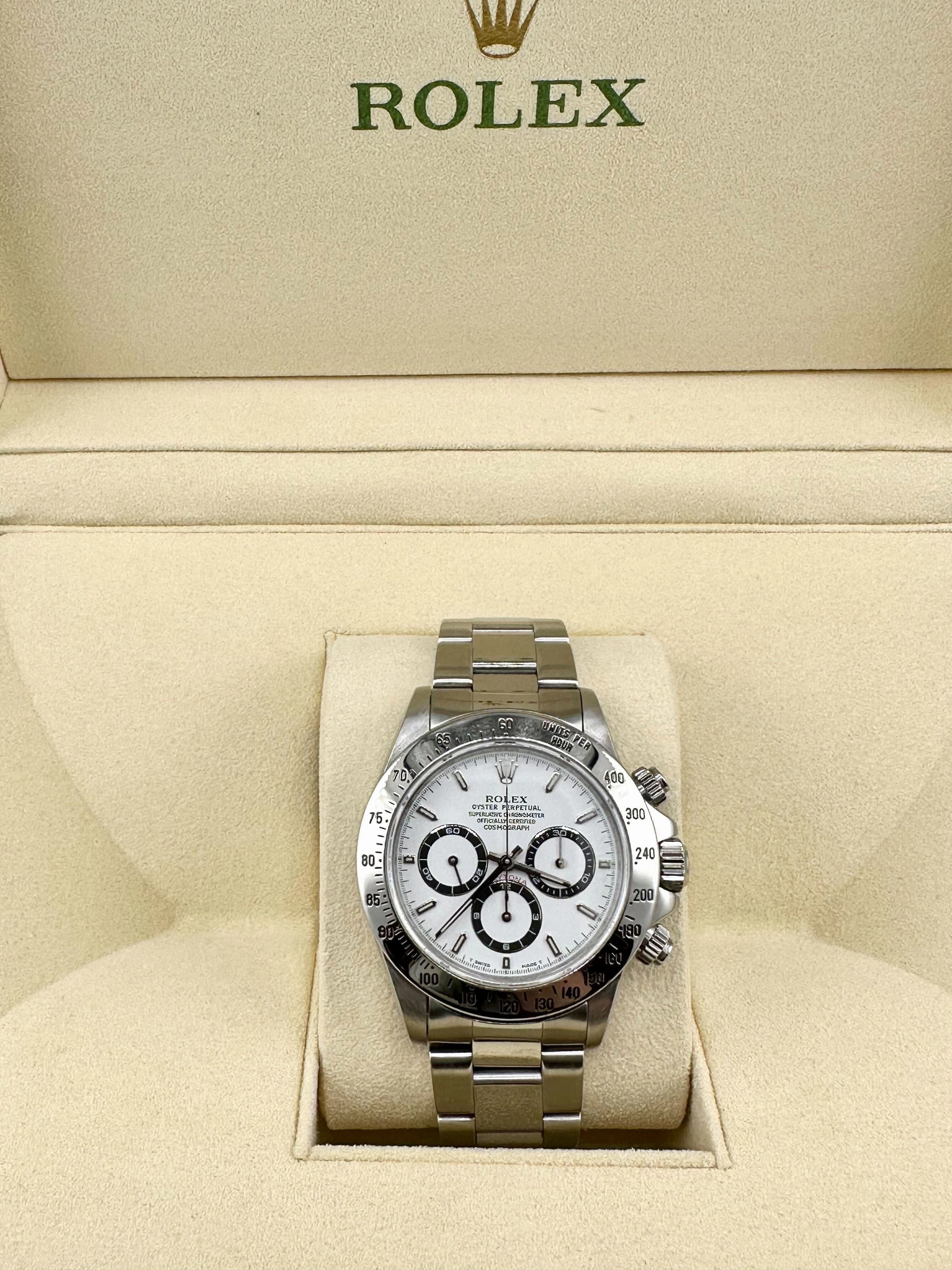 Rolex Daytona 16520 Zenith Movement Stainless Steel White Dial