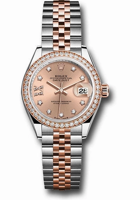 Rolex Everose Rolesor Lady-Datejust Watch - Diamond Bezel - Ros Star Diamond Roman 9 Dial - Jubilee Bracelet - 279381rbr rs9dix8dj