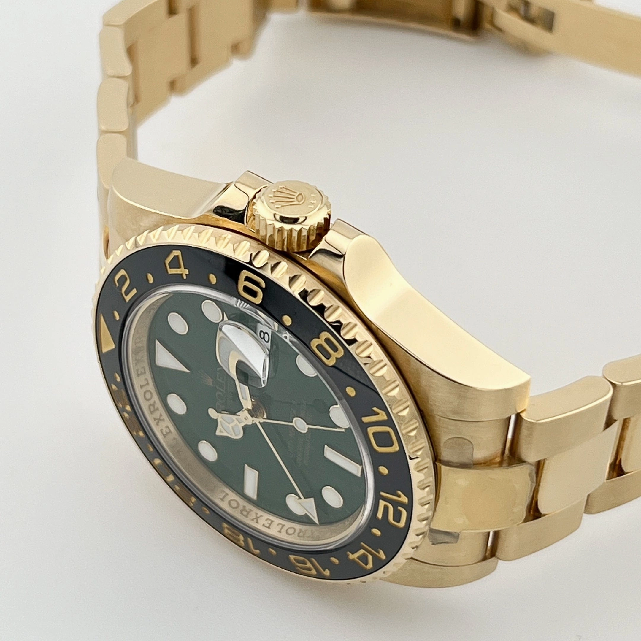 Rolex GMT-Master II 116718LN Yellow Gold Green Dial Black Bezel (2006)