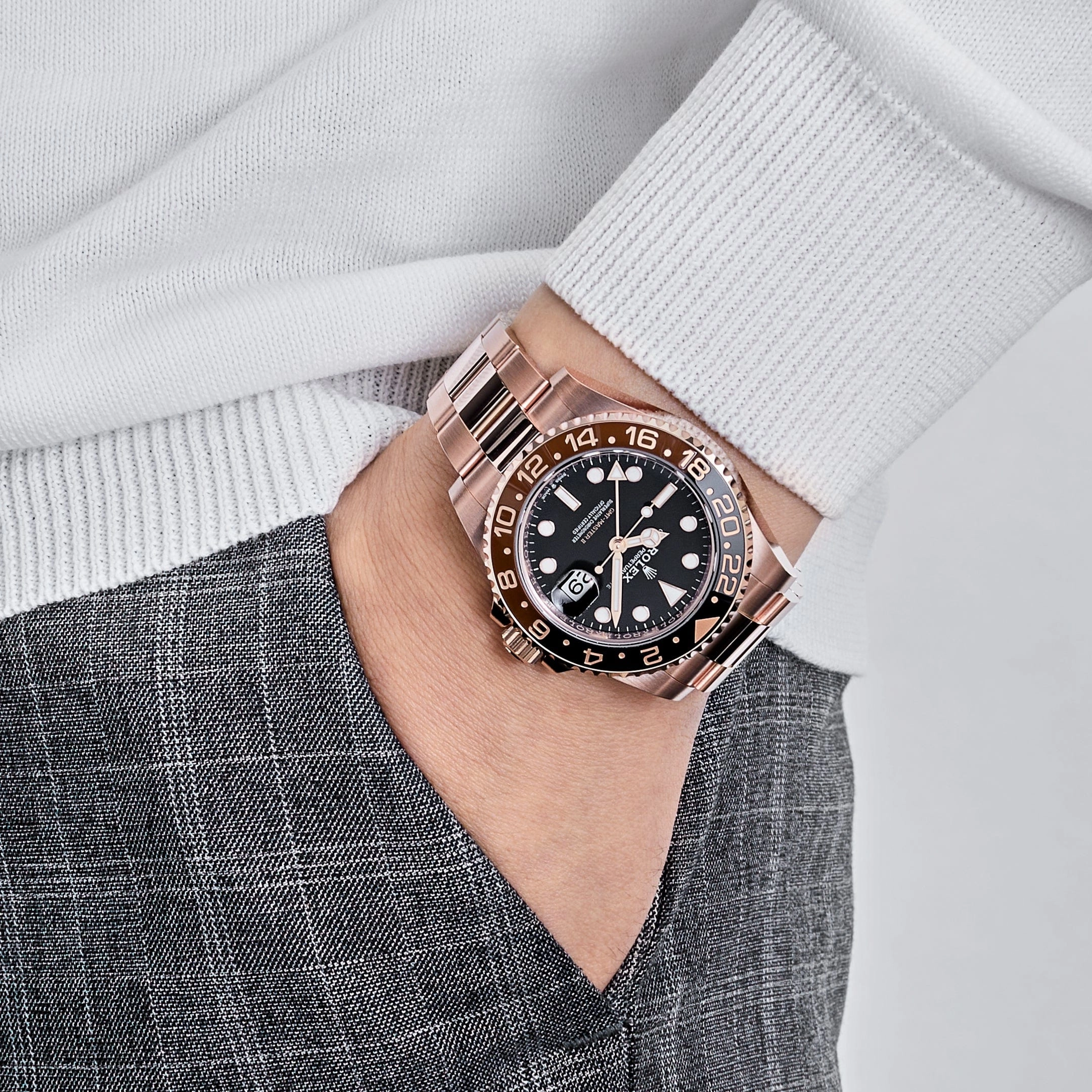 Rolex GMT-Master II 126715CHNR 'Root Beer' Rose Gold Black Dial (2019)