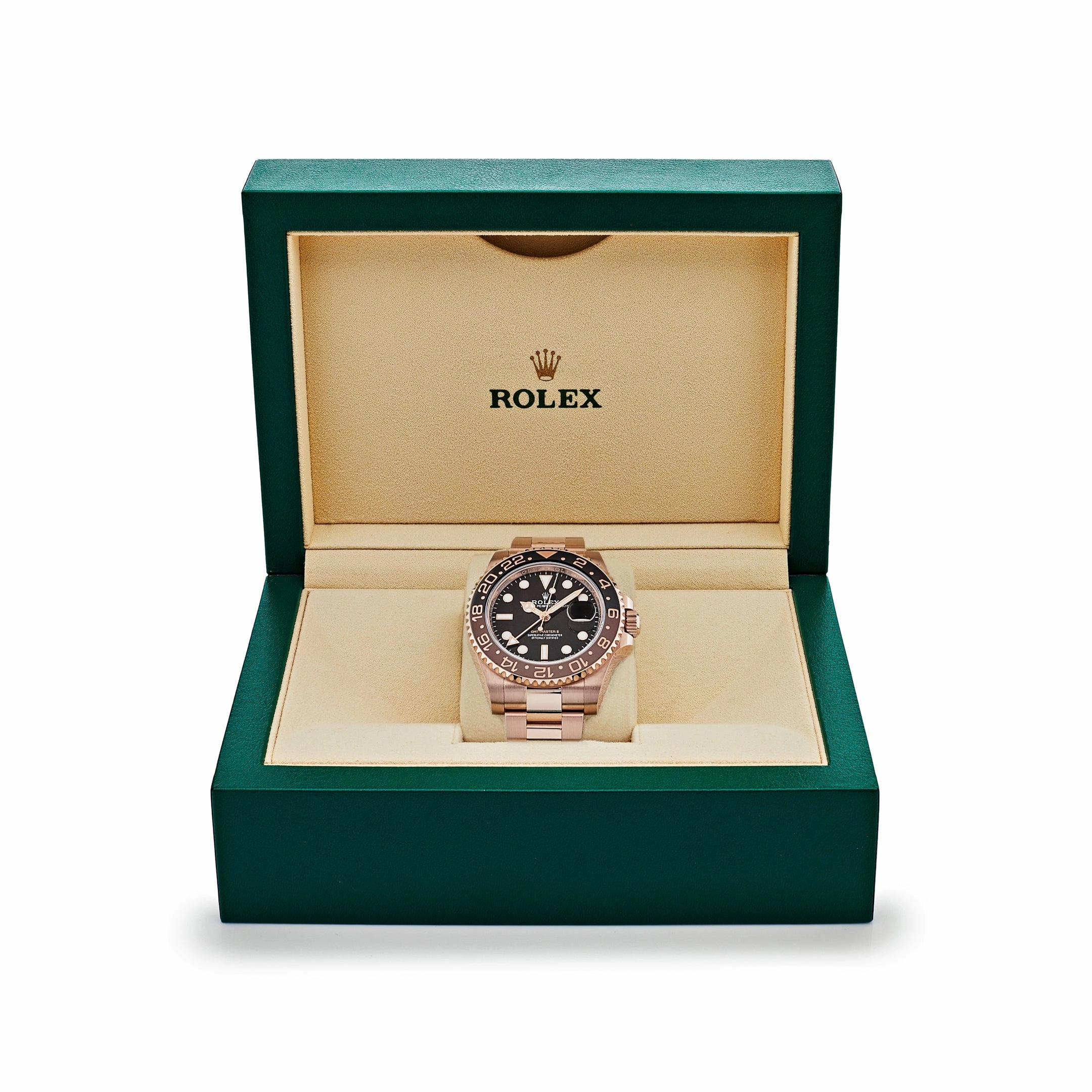 Rolex GMT-Master II 126715CHNR 'Root Beer' Rose Gold Black Dial (2019)