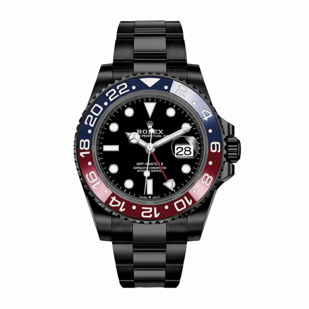 Rolex GMT-Master II "Pepsi" 40mm - Ref: 126710blro-0002 - Black Dial, Red & Blue Bezel, PVD Stainless Steel Oyster Bracelet