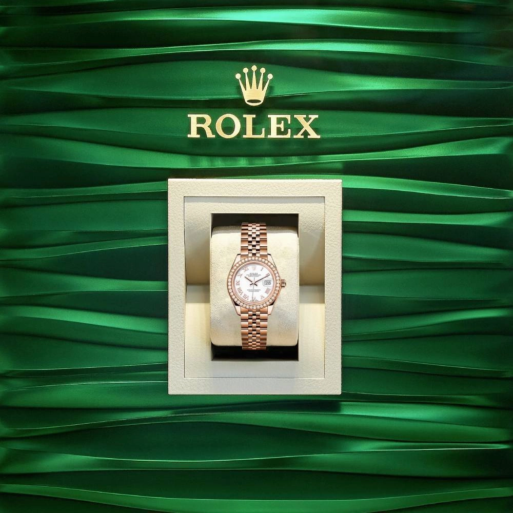 Rolex Lady Datejust 28mm - Ref: 279135rbr wrj - White Dial, 18K Rose Gold Jubilee Bracelet Women's Watch