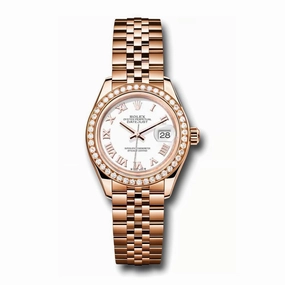 Rolex Lady Datejust 28mm - Ref: 279135rbr wrj - White Dial, 18K Rose Gold Jubilee Bracelet Women's Watch