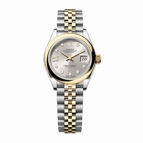 Rolex Lady-Datejust 28mm - Ref: 279163-0003 - Silver Diamond Dial, Two Tone Stainless Steel & 18K Yellow Gold Jubilee Bracelet Women's Watch