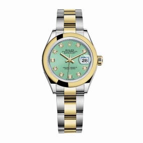 Rolex Lady-Datejust 28mm - Ref: 279163-0016 - Mint Green Diamond Dial, Two Tone Stainless Steel & 18K Yellow Gold Oyster Bracelet Women's Watch