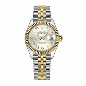 Rolex Lady-Datejust 28mm - Ref: 279173-0005 - Silver Roman Dial, Two Tone Stainless Steel & 18K Yellow Gold Jubilee Bracelet Women's Watch
