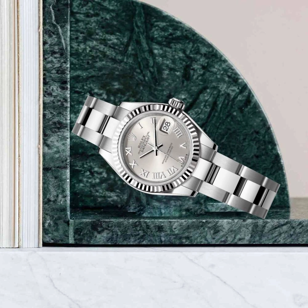 Rolex Lady-Datejust 28mm - Ref: 279174-0008 - Silver Roman Dial, Stainless Steel Oyster Bracelet Women's Watch