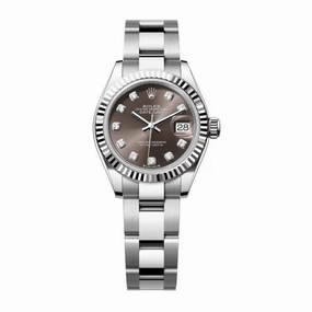 Rolex Lady-Datejust 28mm - Ref: 279174-0016 - Dark Grey Diamond Dial, Stainless Steel Oyster Bracelet Women's Watch
