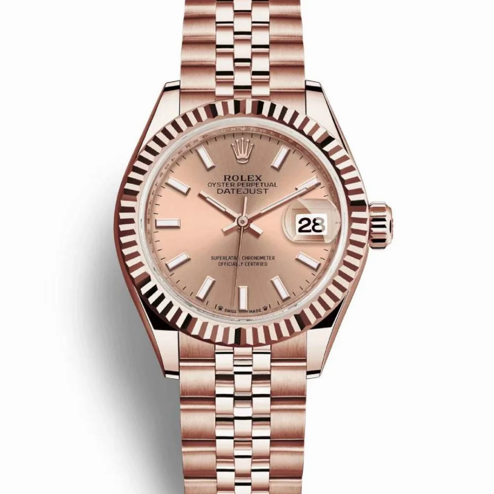 Rolex Lady Datejust 28mm - Ref: 279175-0026 - Rose Dial, 18K Rose Gold Jubilee Bracelet Women's Watch