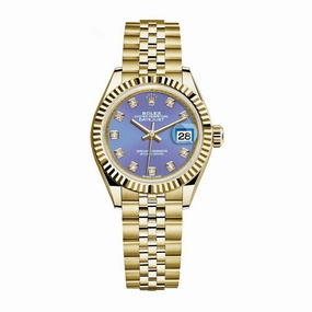 Rolex Lady Datejust 28mm - Ref: 279178-0019 - Purple Dial, 18K Yellow Gold Jubilee Bracelet Women's Watch