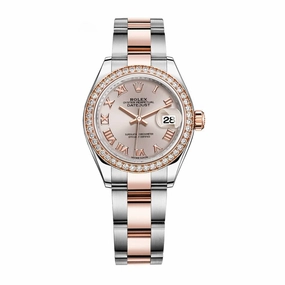 Rolex Lady-Datejust 28mm - Ref: 279381rbr-0006 - Sundust Roman Dial & Diamond Bezel, Two Tone Stainless Steel & 18K Rose Gold Oyster Bracelet Women's Watch