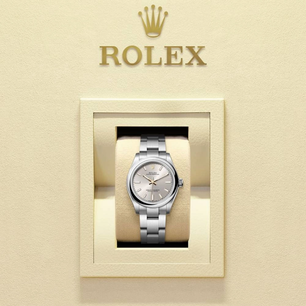 Rolex Oyster Perpetual 31mm - Ref: 277200-0001 - Silver Stick Dial, Stainless Steel Oyster Bracelet Watch
