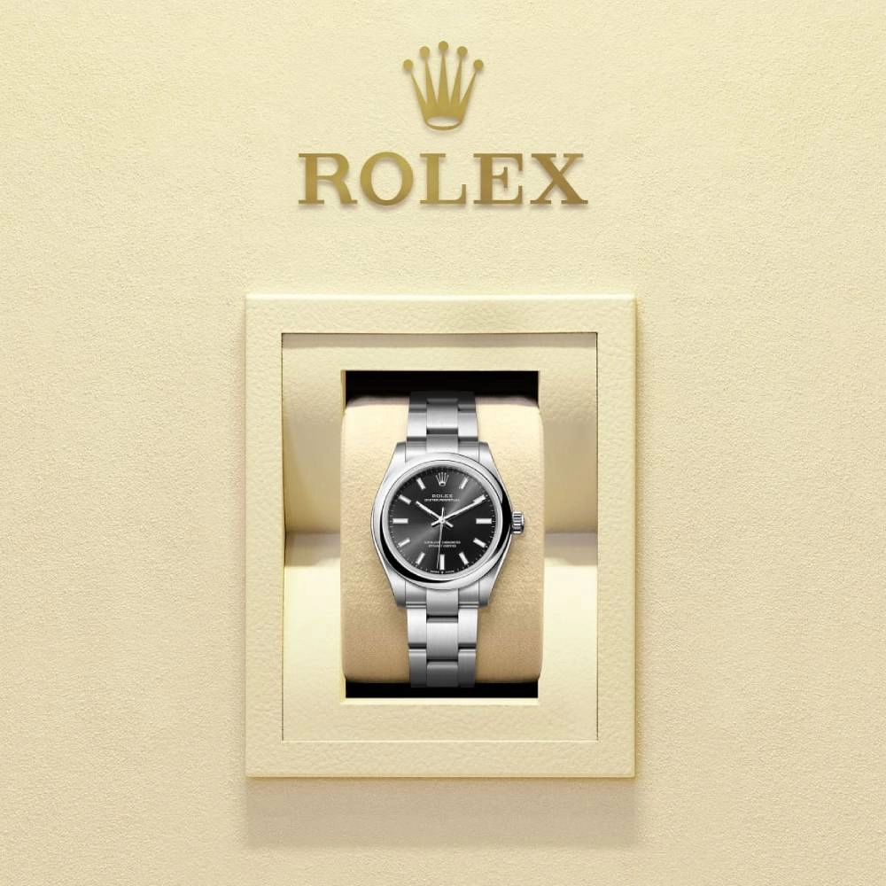 Rolex Oyster Perpetual 31mm - Ref: 277200-0002 - Black Stick Dial, Stainless Steel Oyster Bracelet Watch