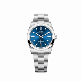 Rolex Oyster Perpetual 34 124200 'Ladies' Stainless Steel Blue Dial
