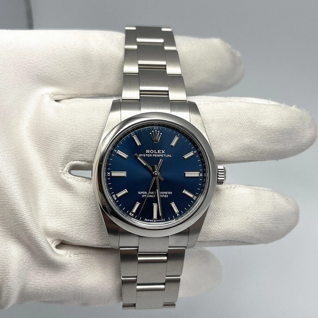 Rolex Oyster Perpetual 34 124200 'Ladies' Stainless Steel Blue Dial